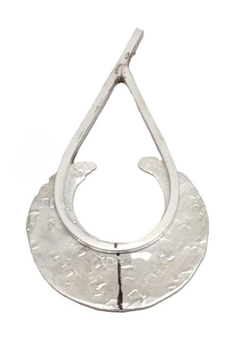 Judy Larson's Disc Cutter Earrings Remodel - , Metalwork, Cutting, Cutting Tool, Cutters, Filing, Finishing, Butane Torch, Soldering, Solder, Use a large Wrap ‘N’ Tap pliers to make a teardrop shape